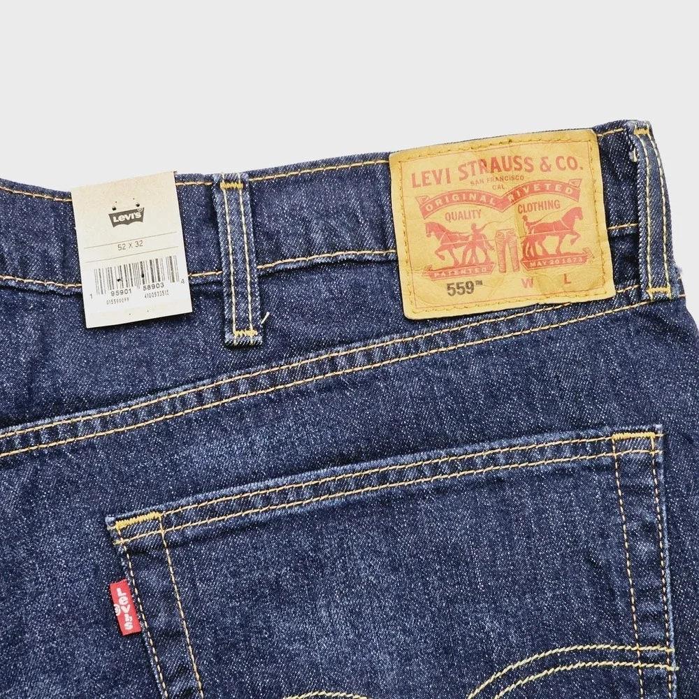 NEW Levis 559 Mens 52W 32L Relaxed‎ Straight Fit Jeans Big & Tall Stretch